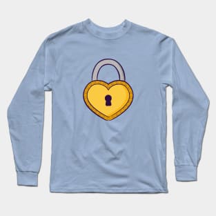 Golden heart-shaped padlock Long Sleeve T-Shirt